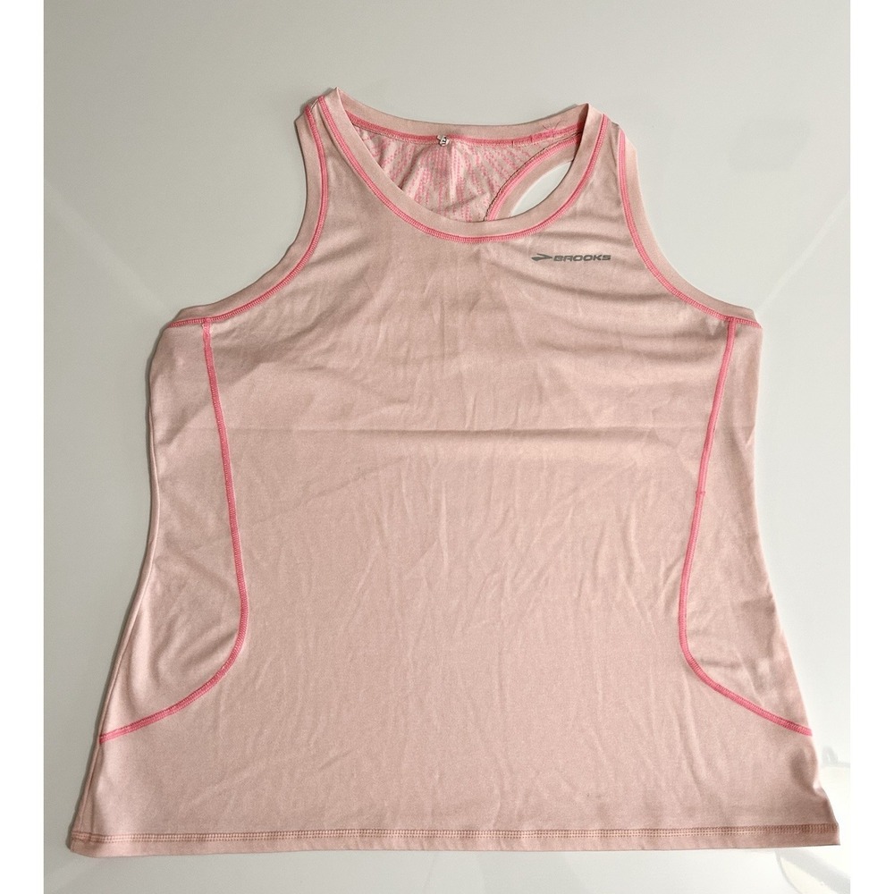 Brooks‎ Running Tank Top Womens Large Pink Fast Drying Sleeveless Athletic